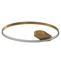 Plafonnier design cercle doré 50 cm - Evelia