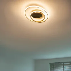 Plafonnier design doré avec LED à intensité variable 3 niveaux - Rowan