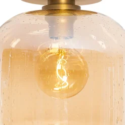 Plafonnier design en laiton et verre ambré - Zuzanna