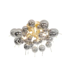 Plafonnier design en laiton avec verre fumé 4 lumières - Explode