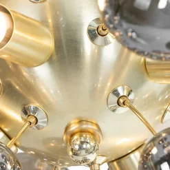 Plafonnier design en laiton avec verre fumé 4 lumières - Explode