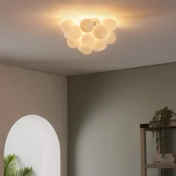 Plafonnier design grappe de 17 verres blancs - Bartali