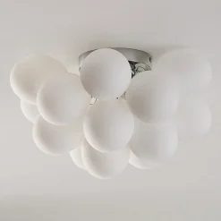 Plafonnier design grappe de 17 verres blancs - Bartali