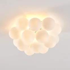 Plafonnier design grappe de 17 verres blancs - Bartali