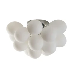 Plafonnier design grappe de 17 verres blancs - Bartali