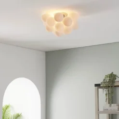 Plafonnier design grappe de 17 verres blancs - Bartali