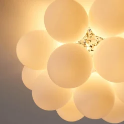 Plafonnier design grappe de 17 verres blancs - Bartali