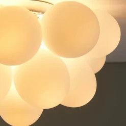 Plafonnier design grappe de 17 verres blancs - Bartali