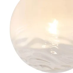 Plafonnier design laiton avec verre dégradé blanc - Pillon