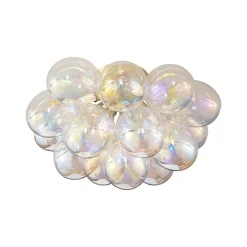 Plafonnier design laiton avec verre arc-en-ciel 4 lumières - Uvas