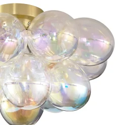 Plafonnier design laiton avec verre arc-en-ciel 4 lumières - Uvas