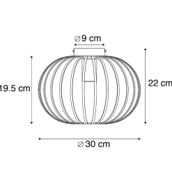 Plafonnier design noir 30 cm - Johanna
