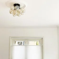 Plafonnier design noir avec verre ambré 3 lumières - Uvas