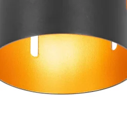 Plafonnier design noir avec intérieur doré - Yana