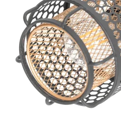 Plafonnier design noir avec or 3 lumières rond - Noud