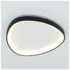 Plafonnier design ovale cercle noir LED dimmable 42 cm - Mesiano