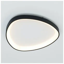 Plafonnier design ovale cercle noir LED dimmable 42 cm - Mesiano