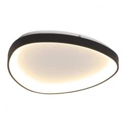 Plafonnier design ovale cercle noir LED dimmable 42 cm - Mesiano