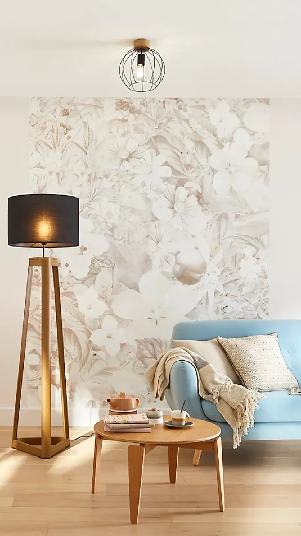 Plafonnier E27 40W Corep Owen marron H.24.5 x Ø26 cm