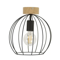 Plafonnier E27 40W Corep Owen marron H.24.5 x Ø26 cm