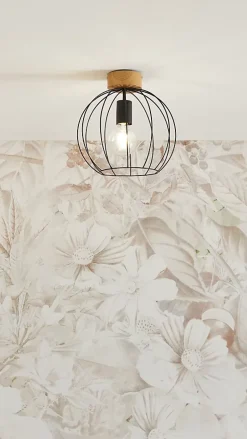 Plafonnier E27 40W Corep Owen marron H.24.5 x Ø26 cm