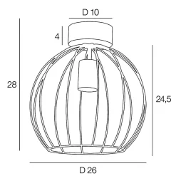 Plafonnier E27 40W Corep Owen marron H.24.5 x Ø26 cm