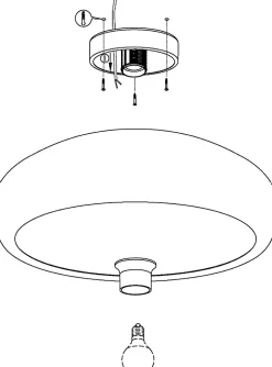 Plafonnier E27 60W Eglo Mogano noir H.17 x Ø40 cm