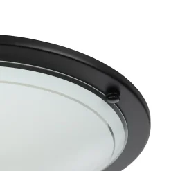 Plafonnier E27 42W GoodHome Hubaa noir mat H.8 x Ø29 cm