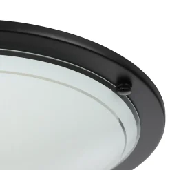 Plafonnier E27 42W GoodHome Hubaa noir mat H.8 x Ø29 cm