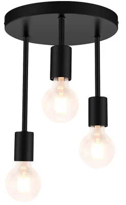 Plafonnier E27 28W GoodHome Lognes noir mat H.31 x Ø25 cm