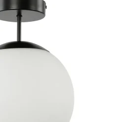 Plafonnier E27 13W GoodHome Lognes noir mat l.25 x H.35 x P.25 x Ø25 cm