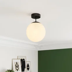 Plafonnier E27 13W GoodHome Lognes noir mat l.25 x H.35 x P.25 x Ø25 cm