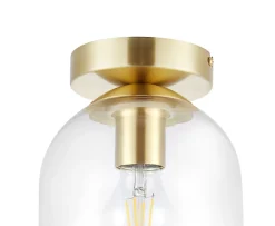 Plafonnier E14 28W GoodHome Thestias effet or H.26 x Ø17 cm