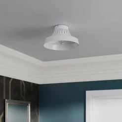 Plafonnier E27 42W GoodHome Yarra blanc mat H.15.5 x Ø30 cm