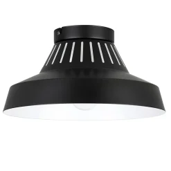 Plafonnier E27 42W GoodHome Yarra noir mat H.15.5 x Ø30 cm