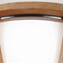 Plafonnier Elstead Allier, bois clair, acier brossé, E27