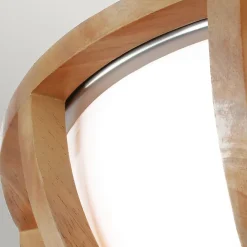 Plafonnier Elstead Allier, bois clair, acier brossé, E27