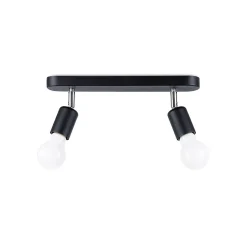 Plafonnier en acier 2 ampoules 4000K - 33x6x13.5cm Sollux