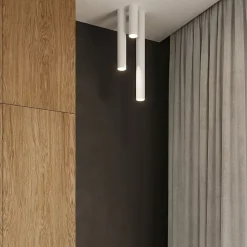 Plafonnier en acier 1 ampoule 3000K - 6x6x40cm Sollux