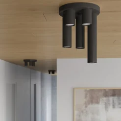 Plafonnier en acier 3 ampoules 4000K - 25x25x12cm Sollux