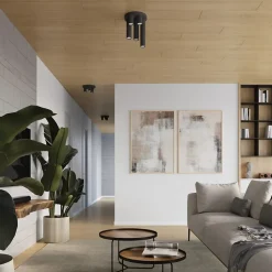 Plafonnier en acier 3 ampoules 4000K - 25x25x12cm Sollux