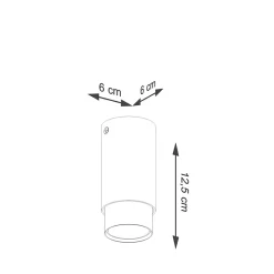 Plafonnier en acier 1 ampoule 4000K - 6x6x12.5cm Sollux