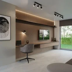 Plafonnier en acier 6 ampoules 3000K - 118x6x16cm Sollux