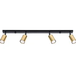 Plafonnier en acier 4 ampoules 3000K - 82x6x18.5cm Sollux