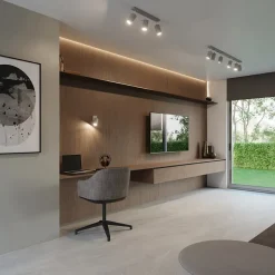 Plafonnier en acier 6 ampoules 3000K - 118x6x16cm Sollux