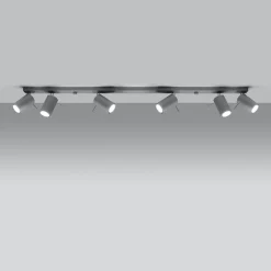 Plafonnier en acier 6 ampoules 3000K - 118x6x16cm Sollux