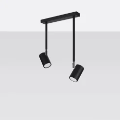 Plafonnier en acier 2 ampoules 3000K - 30x10x43cm Sollux