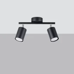 Plafonnier en acier 2 ampoules 4000K - 26x8x20cm Sollux