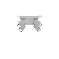 Plafonnier en acier 4 ampoules 3000K - 25x25x16cm Sollux