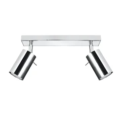 Plafonnier en acier 2 ampoules 4000K - 30x6x16cm Sollux